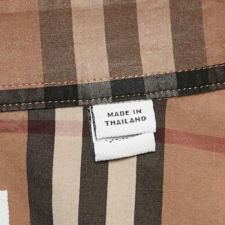 Pre Owned Burberry Beige Checks Cotton Long Sleeve Shirt XXXL