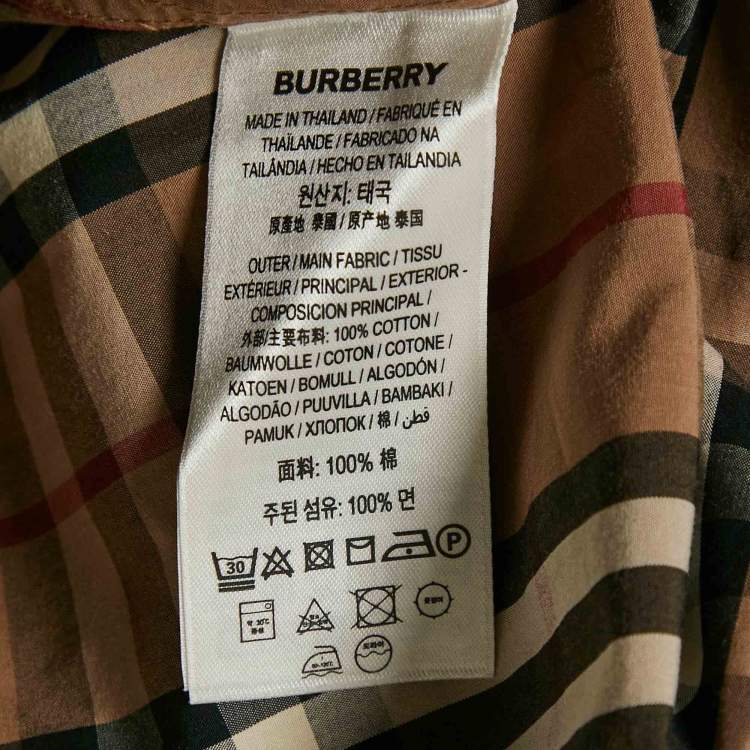 Pre Owned Burberry Beige Checks Cotton Long Sleeve Shirt XXXL