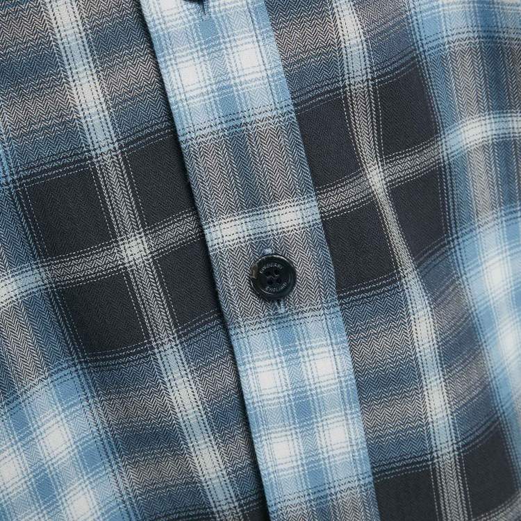 Pre Owned Burberry Blue Check Cotton Button-Down Shirt XXXL