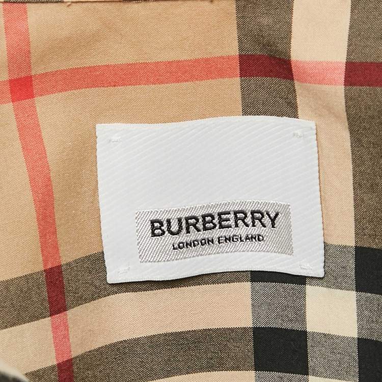 Pre Owned Burberry Beige Tartan Check Cotton Half Sleeve Shirt L