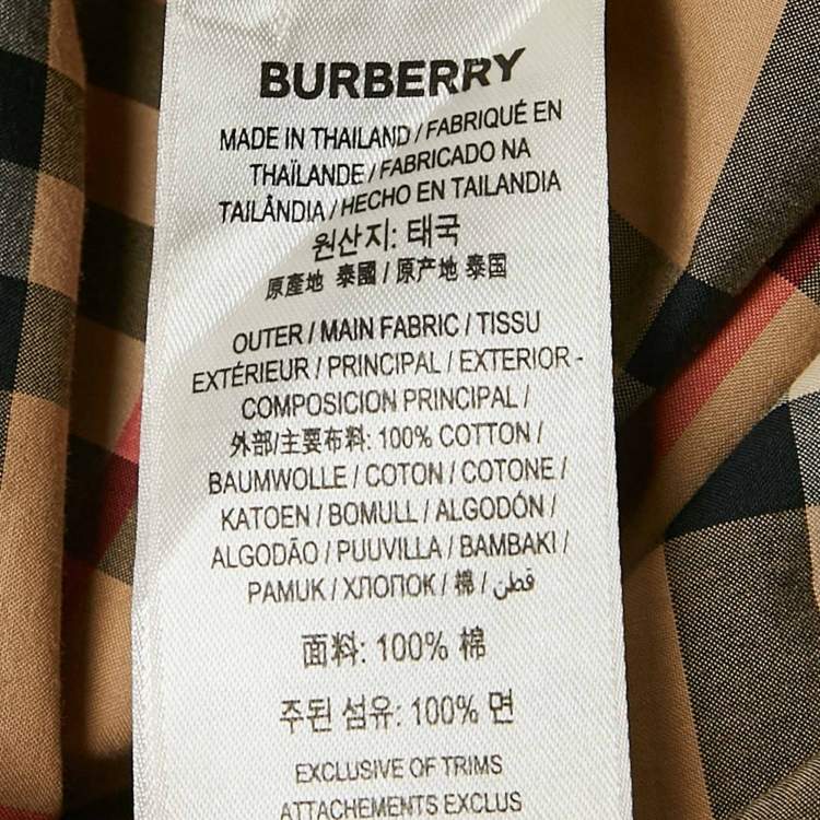 Pre Owned Burberry Beige Tartan Check Cotton Half Sleeve Shirt L