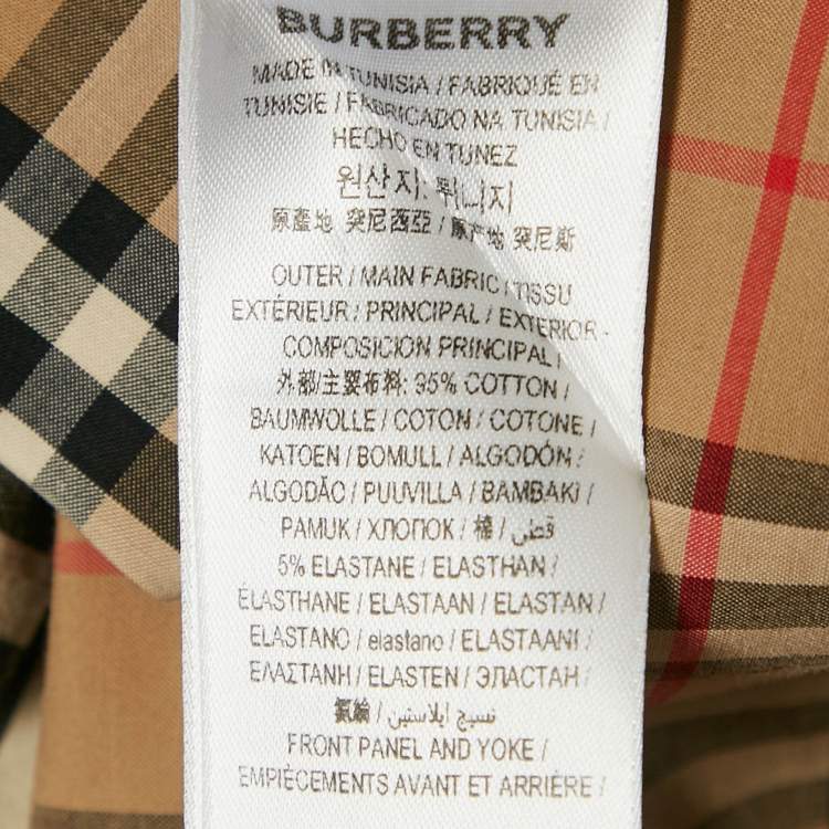 Pre Owned Burberry Beige Tartan Check Cotton Button Front Shirt M