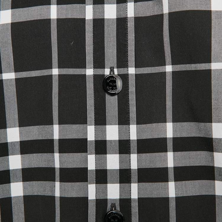 Pre Owned Burberry Black Check Cotton Long Sleeve Shirt XXXL