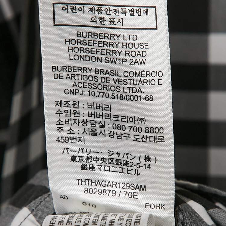 Pre Owned Burberry Black Check Cotton Long Sleeve Shirt XXXL