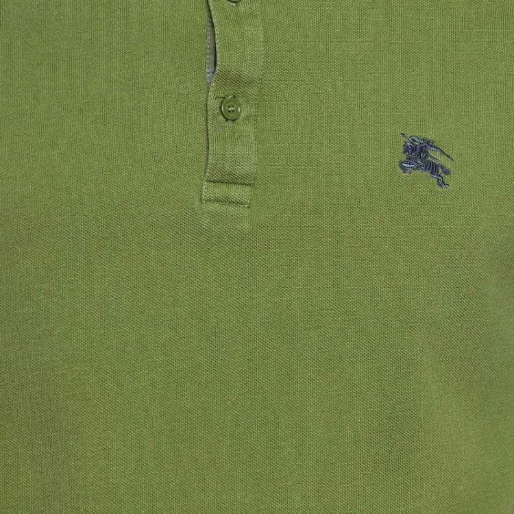 Pre Owned Burberry Brit Green Cotton Pique Polo T-Shirt M