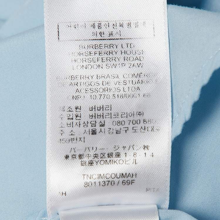 Pre Owned Burberry Blue Cotton Button Front Shirt XL