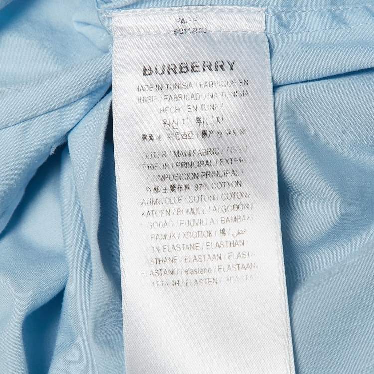 Pre Owned Burberry Blue Cotton Button Front Shirt XL