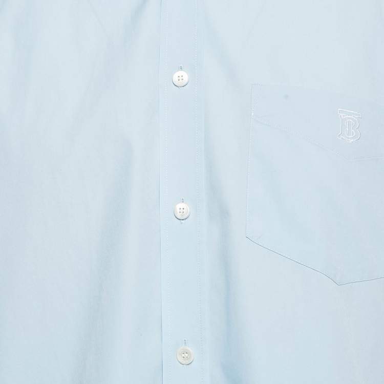 Pre Owned Burberry Blue Cotton Button Front Shirt XL