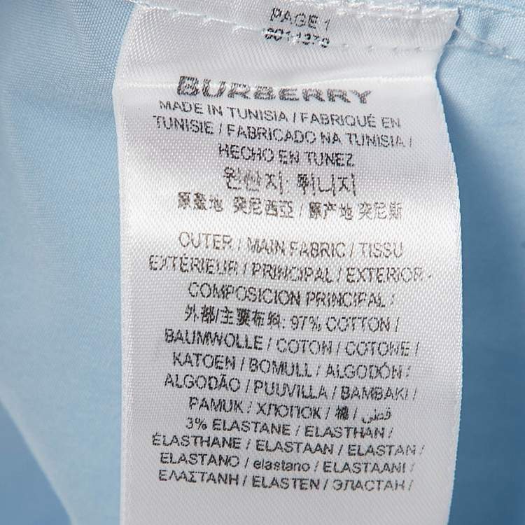 Pre Owned Burberry Blue Cotton Button Front Shirt XL