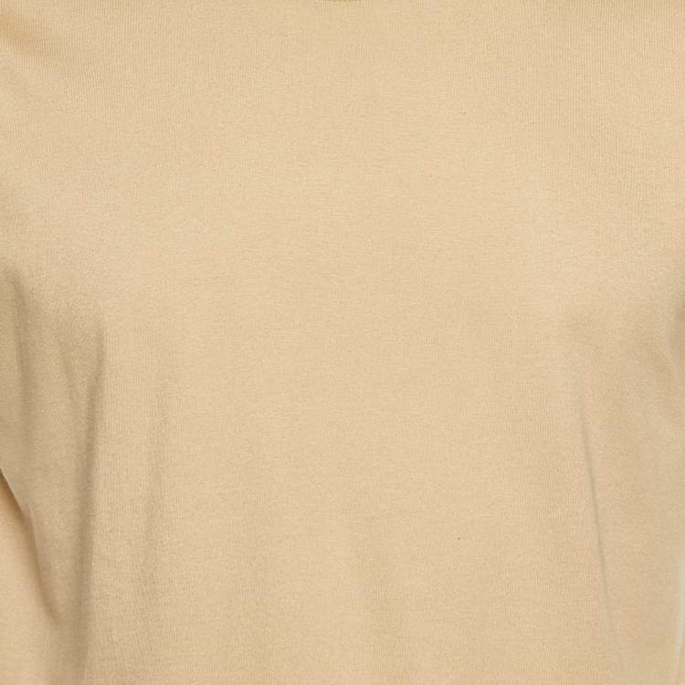 Pre Owned Burberry Beige Novacheck Shoulder Patch Detail T-Shirt M