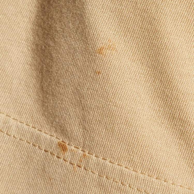 Pre Owned Burberry Beige Novacheck Shoulder Patch Detail T-Shirt M