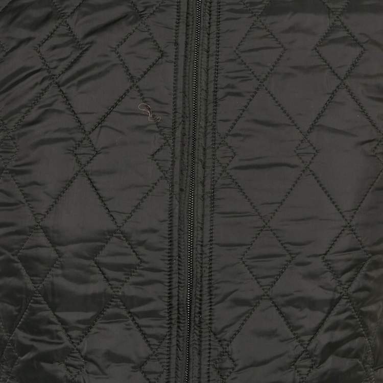 Pre Owned Burberry Black Synthetic Diamond Quilted Vest S