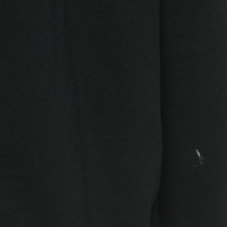 Pre Owned Burberry Black Logo Print Cotton Hooded Sweatshirt M