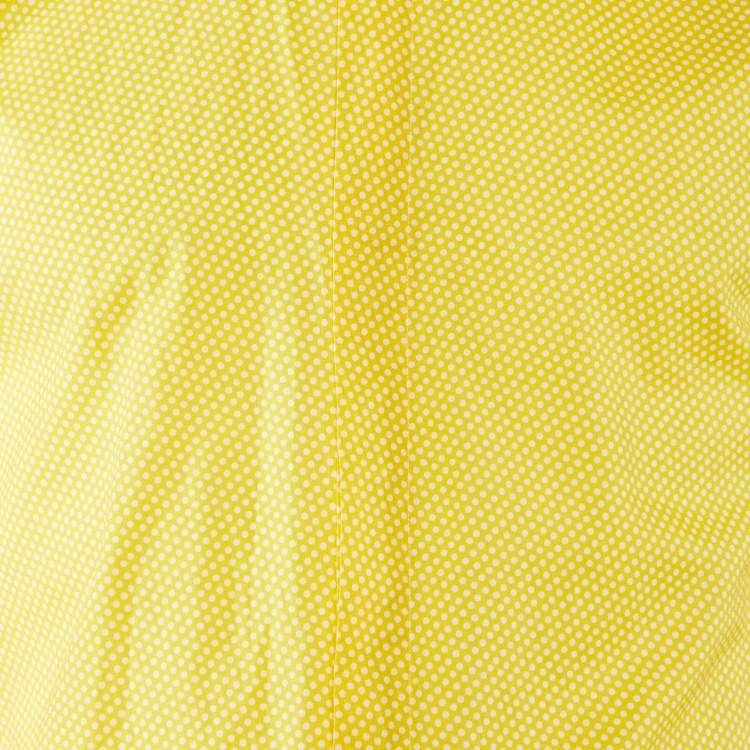 Pre Owned Burberry Prorsum Yellow Dot Printed Cotton Button Front Shirt L