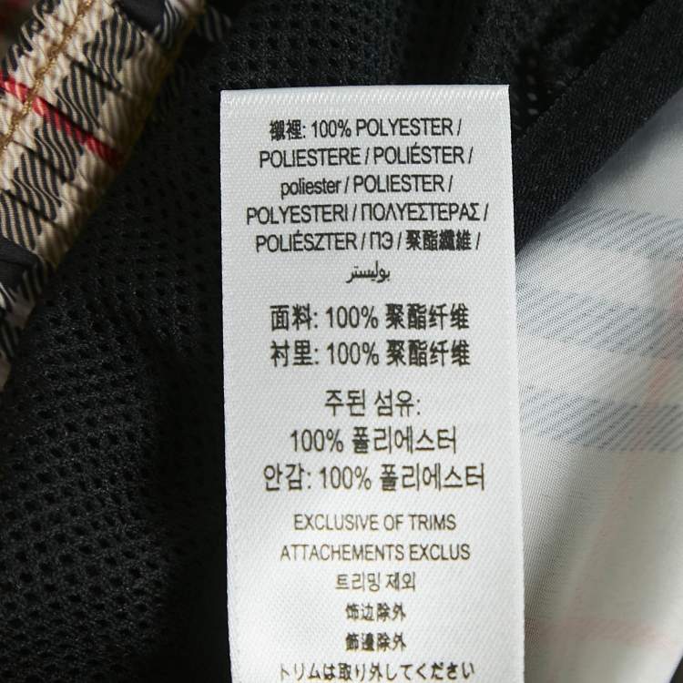 Pre Owned Burberry Beige Checks Synthetic Swim Shorts L