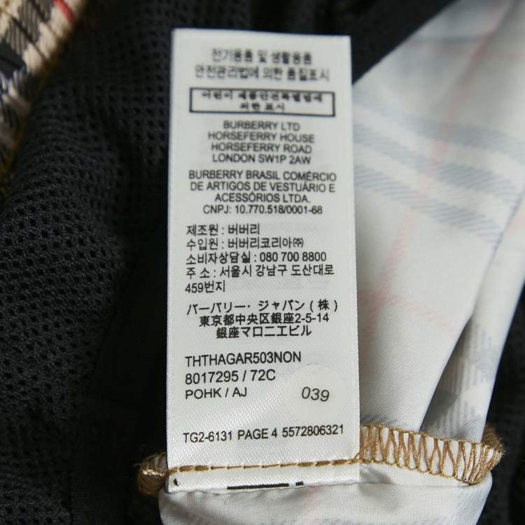 Pre Owned Burberry Beige Checks Synthetic Swim Shorts L