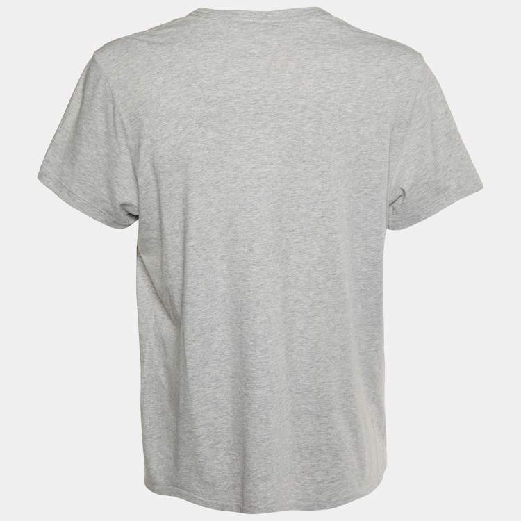 Pre Owned Burberry Grey Cotton V-Neck T-Shirt XXL