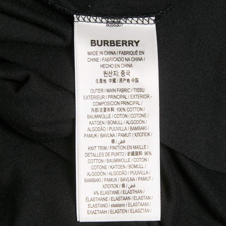 Pre Owned Burberry Black Logo Print Jersey T-Shirt L