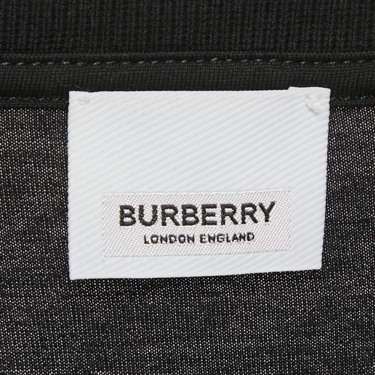 Pre Owned Burberry Black Logo Print Jersey T-Shirt L