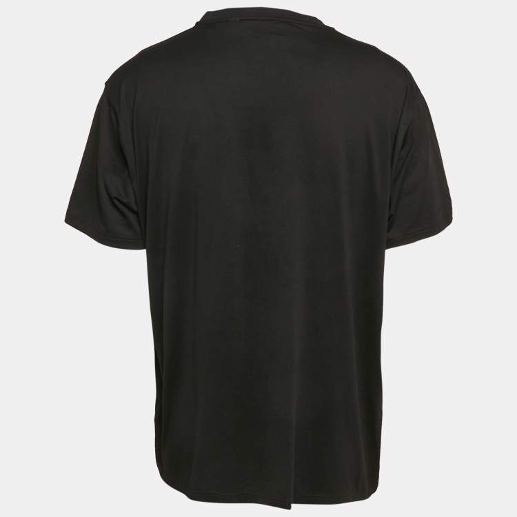 Pre Owned Burberry Black Logo Print Jersey T-Shirt L