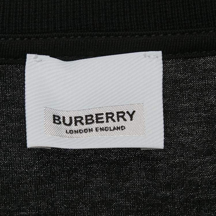 Pre Owned Burberry Black TB Embroidered Jersey T-Shirt XL