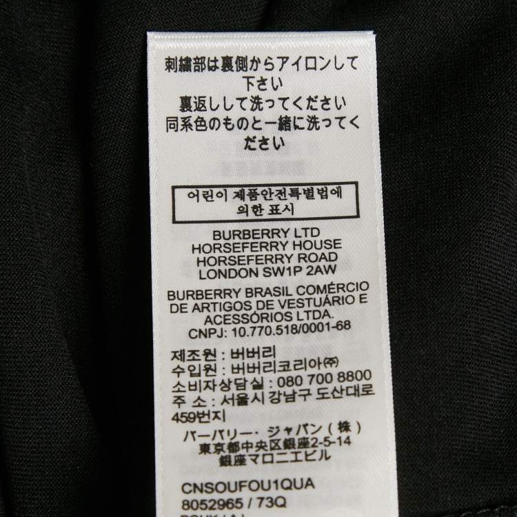 Pre Owned Burberry Black TB Embroidered Jersey T-Shirt XL