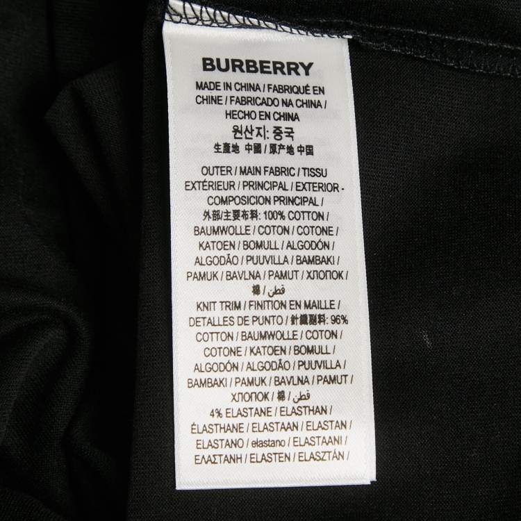 Pre Owned Burberry Black TB Embroidered Jersey T-Shirt XL