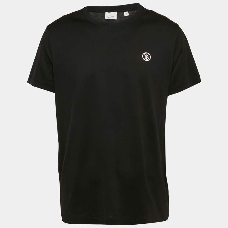 Pre Owned Burberry Black TB Embroidered Jersey T-Shirt XL