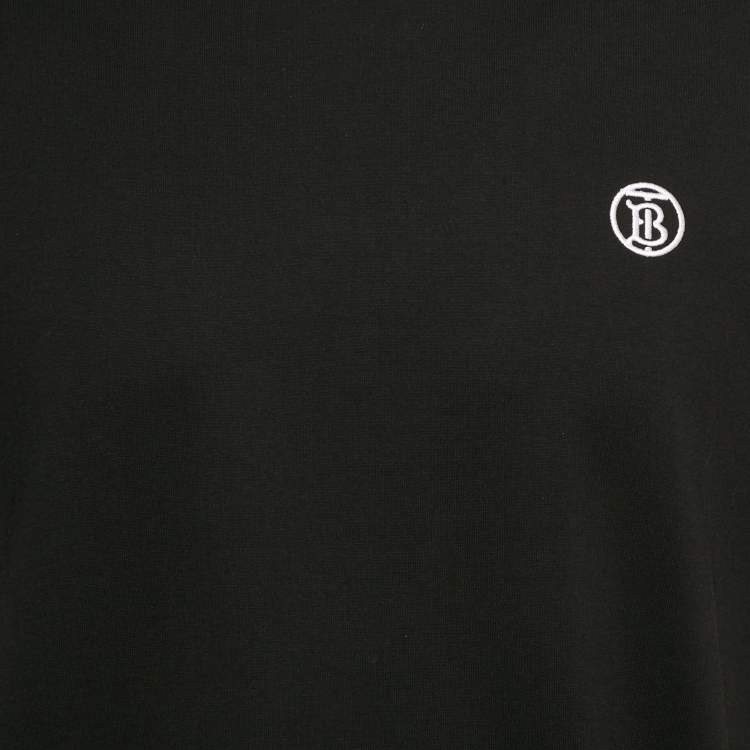 Pre Owned Burberry Black TB Embroidered Jersey T-Shirt XL
