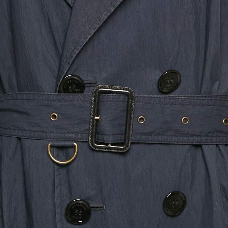 Pre Owned Burberry Black Cotton Double Breasted Jacket M