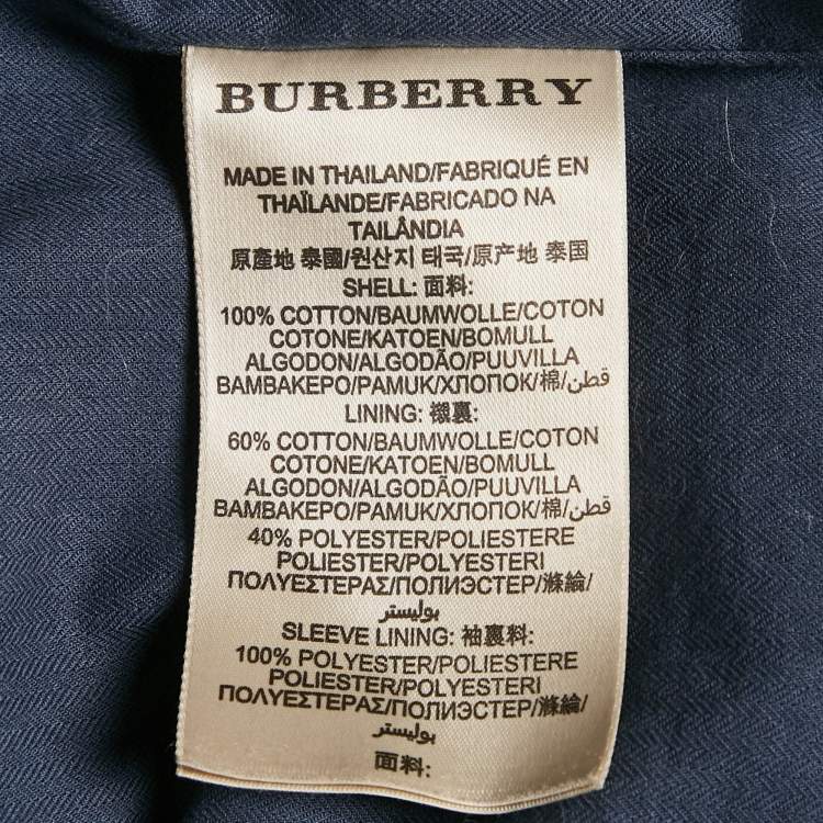 Pre Owned Burberry Black Cotton Double Breasted Jacket M