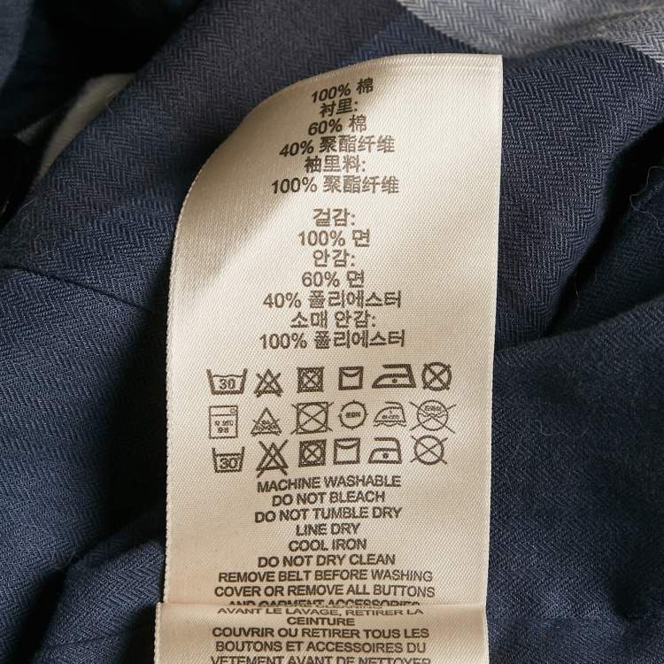 Pre Owned Burberry Black Cotton Double Breasted Jacket M