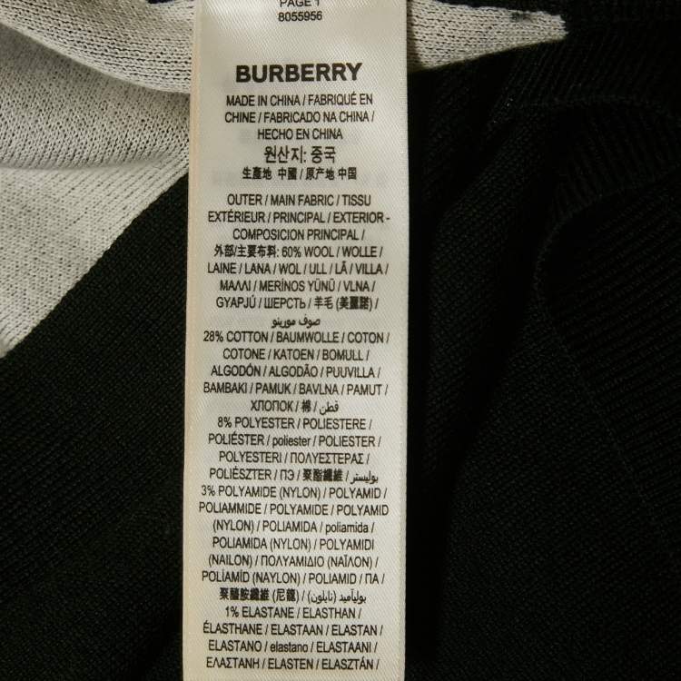 Pre Owned Burberry Black Wool Blend Buttoned Cardigan M