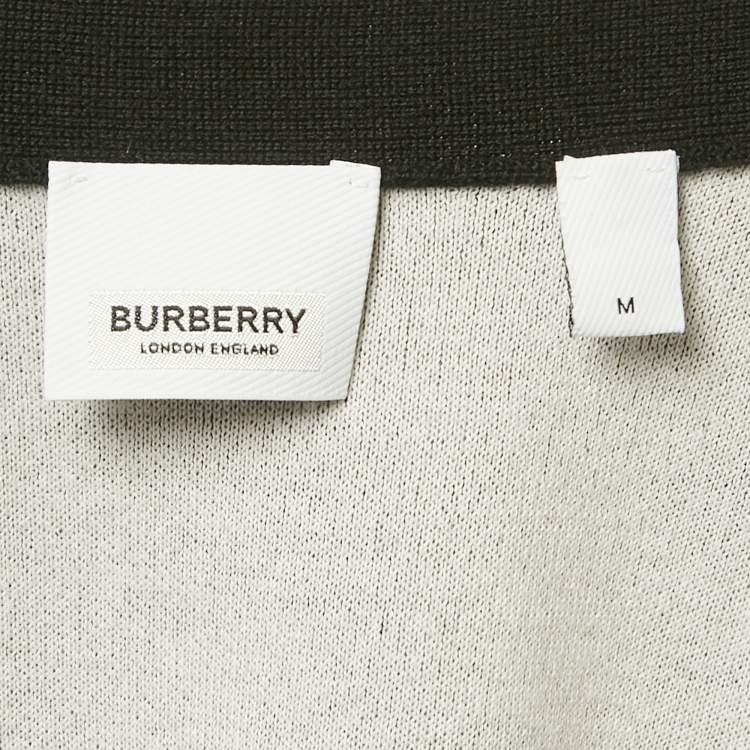 Pre Owned Burberry Black Wool Blend Buttoned Cardigan M