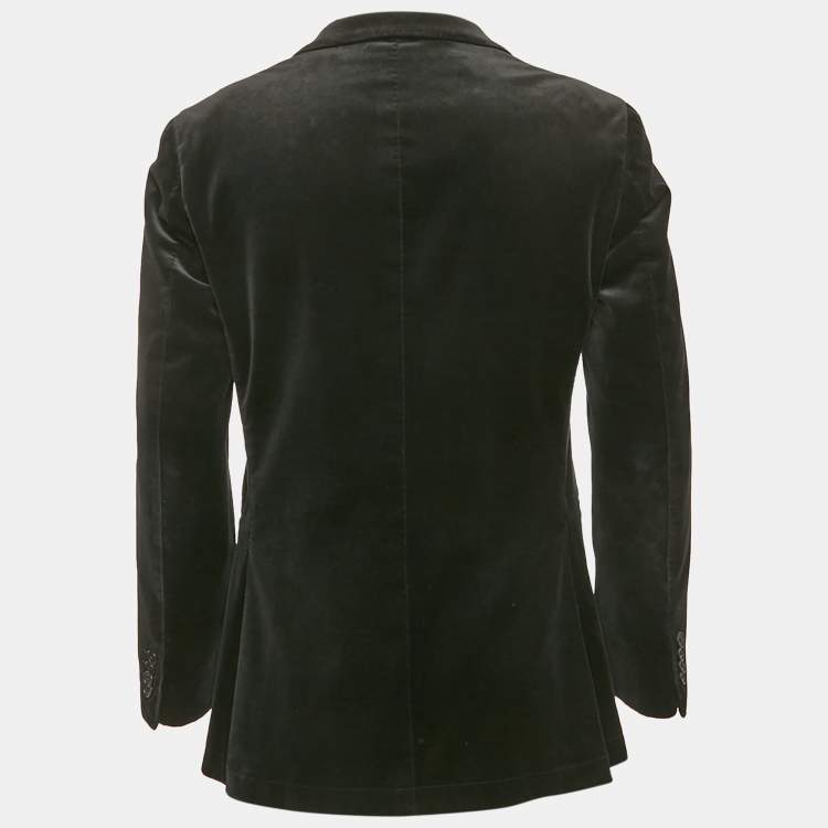 Pre Owned Burberry Black Label Black Velvet Tailored Blazer L