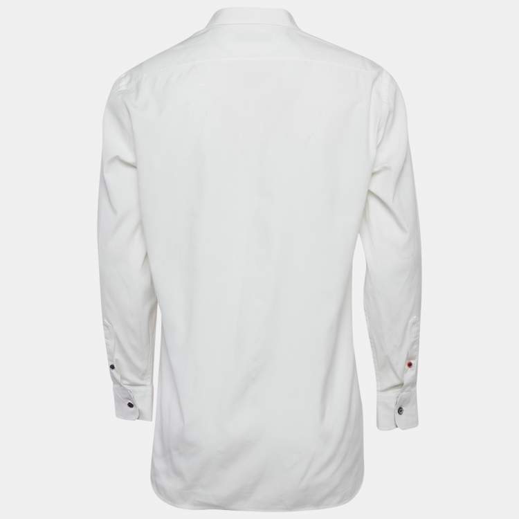 Pre Owned Burberry White Cotton Button Front Shirt L