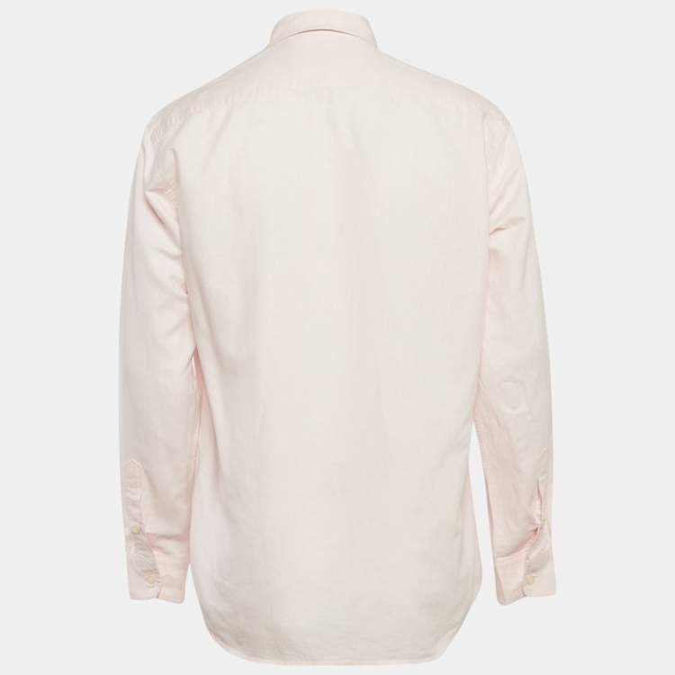 Pre Owned Burberry Pink Linen Long Sleeve Shirt XL