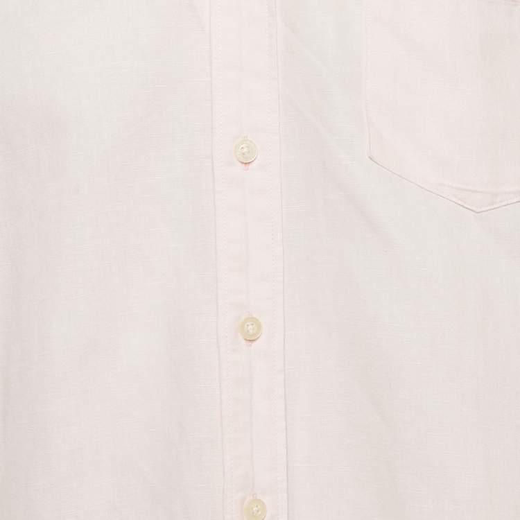 Pre Owned Burberry Pink Linen Long Sleeve Shirt XL