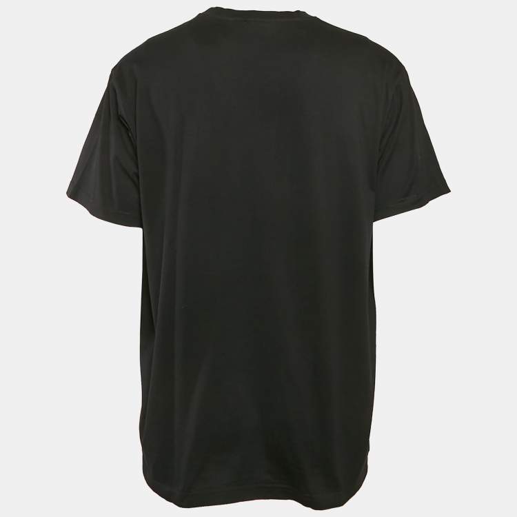 Pre Owned Burberry Black TB Print Jersey Crewneck T-Shirt L