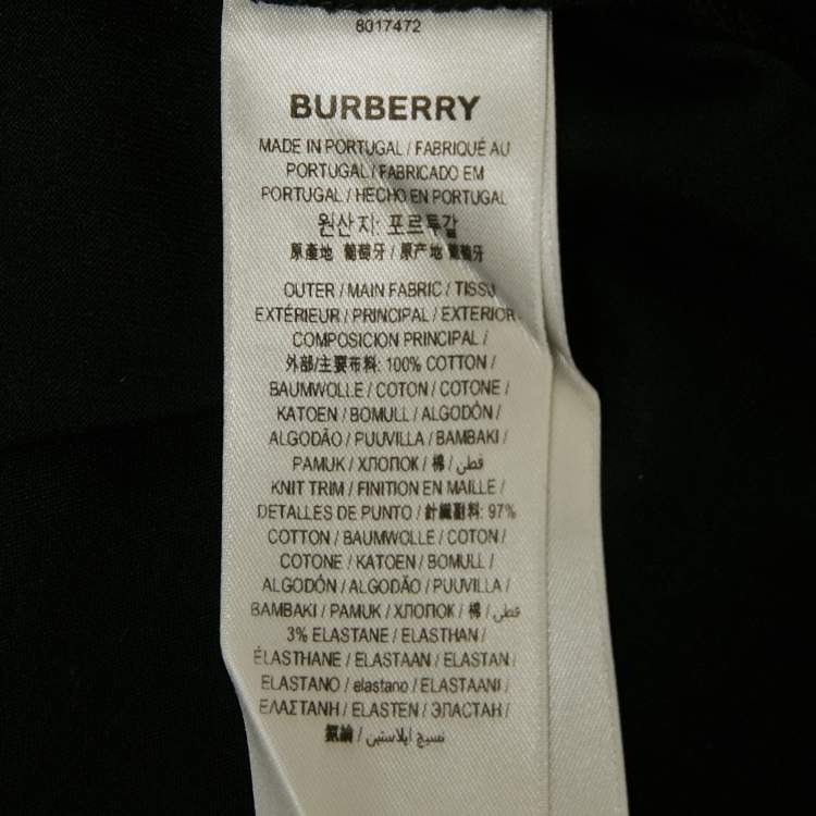 Pre Owned Burberry Black TB Print Jersey Crewneck T-Shirt L