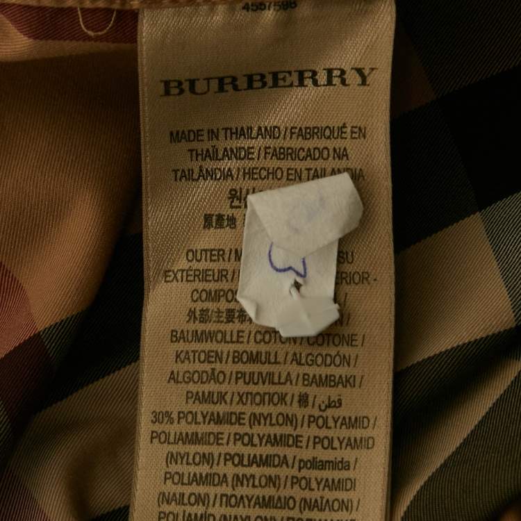 Pre Owned Burberry Beige Checkered Cotton Full Sleeve Shirt M