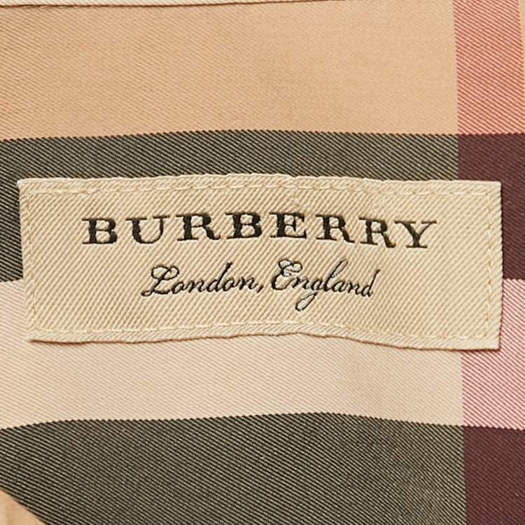 Pre Owned Burberry Beige Checkered Cotton Full Sleeve Shirt M