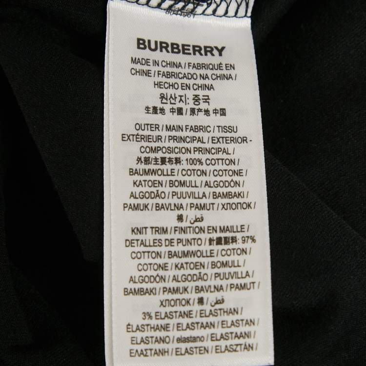 مملوكة مسبقًا Burberry Black Cotton Checked Pocket Detail Crew Neck T-Shirt S