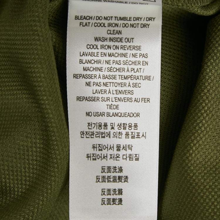 Pre Owned Burberry Green Pique Cotton Polo T-Shirt M