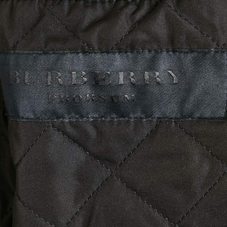Pre Owned Burberry Black Leather Biker Jacket M