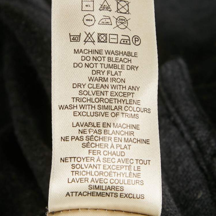 Pre Owned Burberry Grey Logo Embroidery Cotton Polo T-Shirt L