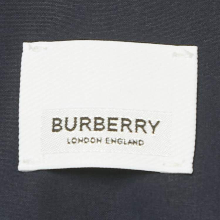 Pre Owned Burberry Navy Blue Cotton Button Front Shirt M