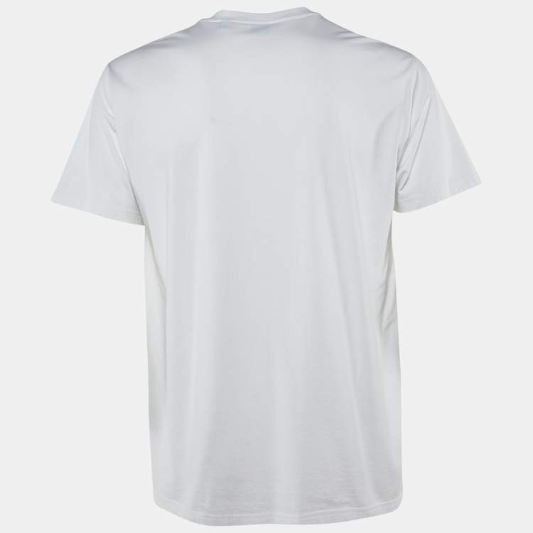 Pre Owned Burberry White Varvey Map Print Cotton Crew Neck T-Shirt XS