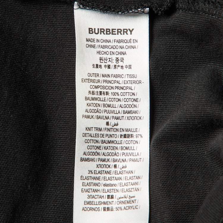 Pre Owned Burberry Black Raynerton Cotton Crew Neck T-Shirt XS