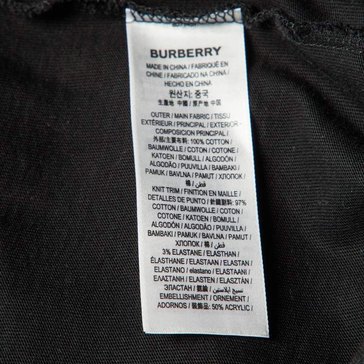 Pre Owned Burberry Black Raynerton Cotton Crew Neck T-Shirt XS